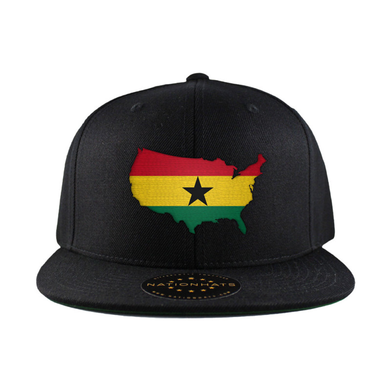 Ghanaian American MapFlag™ | 6-Panel Snapback Cap
