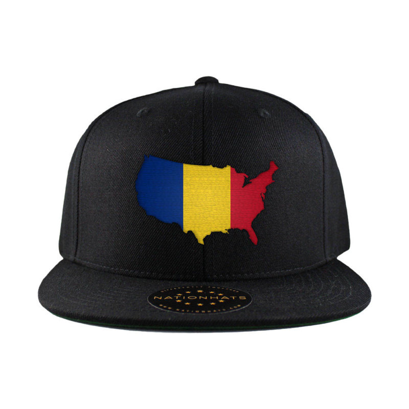 Romanian American MapFlag™ | 6-Panel Snapback Cap