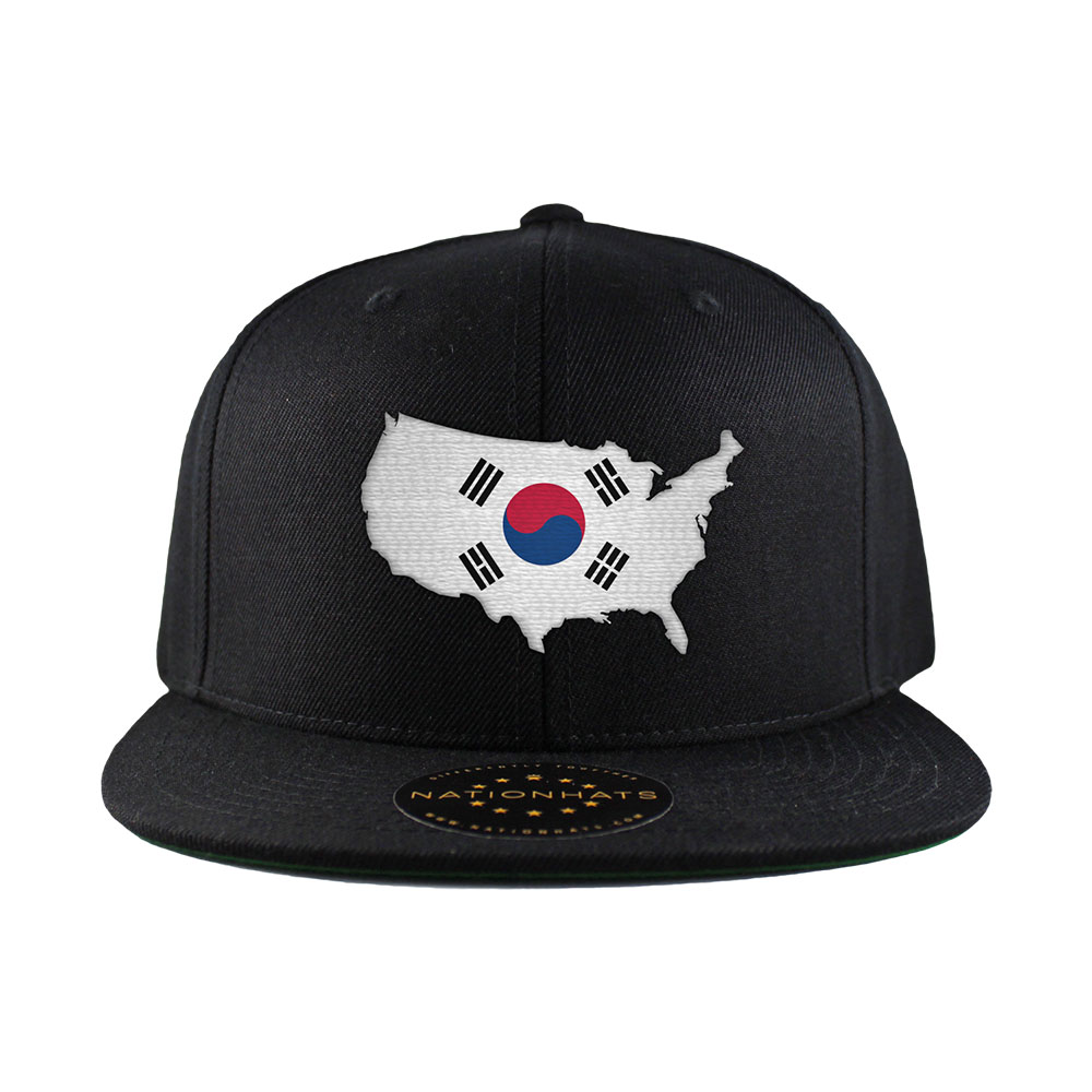 South Korean American MapFlag™ | 6-Panel Snapback Cap | Nationhats