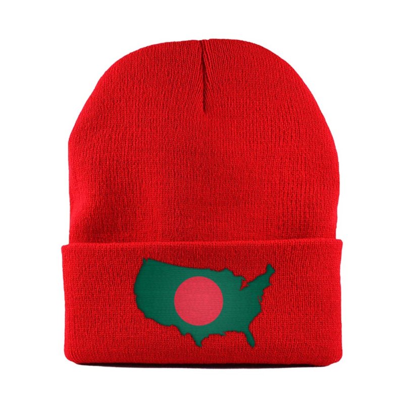 Bangladeshi American MapFlag™ | Cuffed Knit Beanie Hat