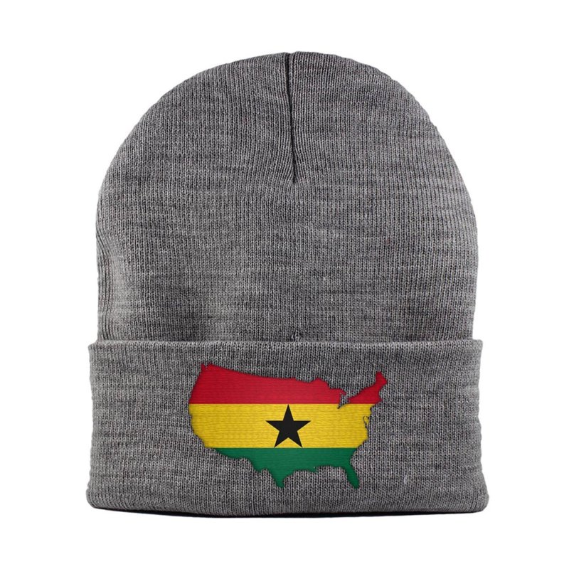 Ghanaian American MapFlag™ | Cuffed Knit Beanie Hat