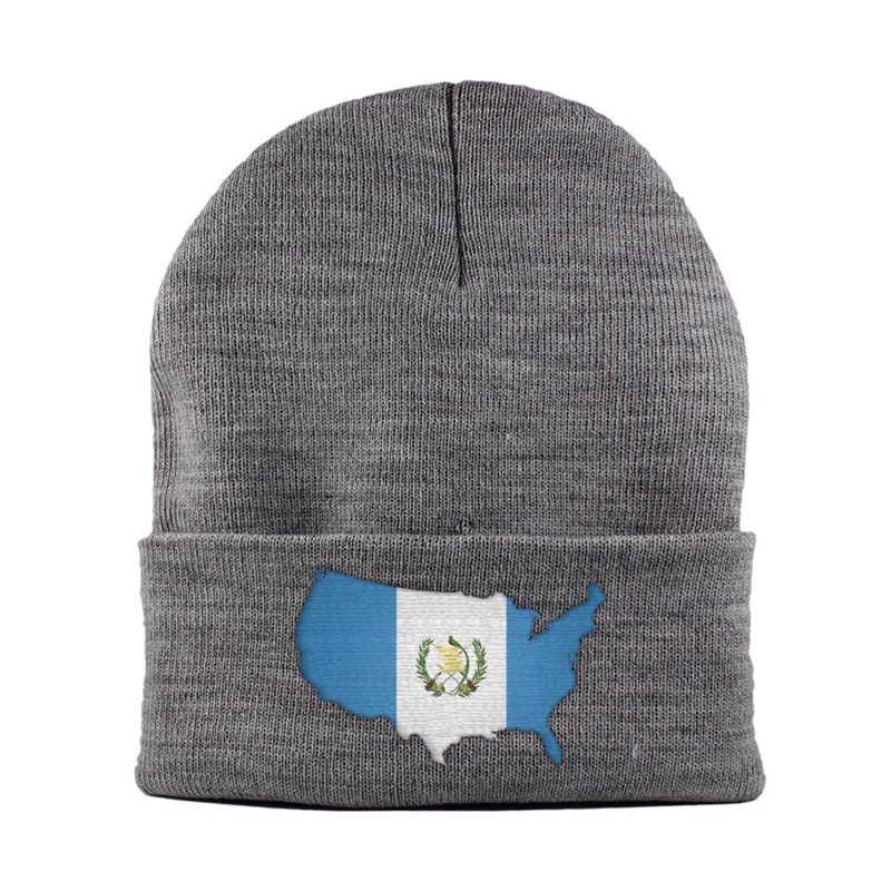 Guatemalan American MapFlag™ | Cuffed Knit Beanie Hat
