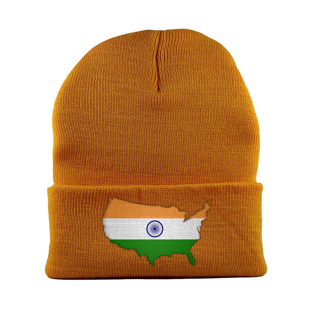 Indian American MapFlag™ | Cuffed Knit Beanie Hat