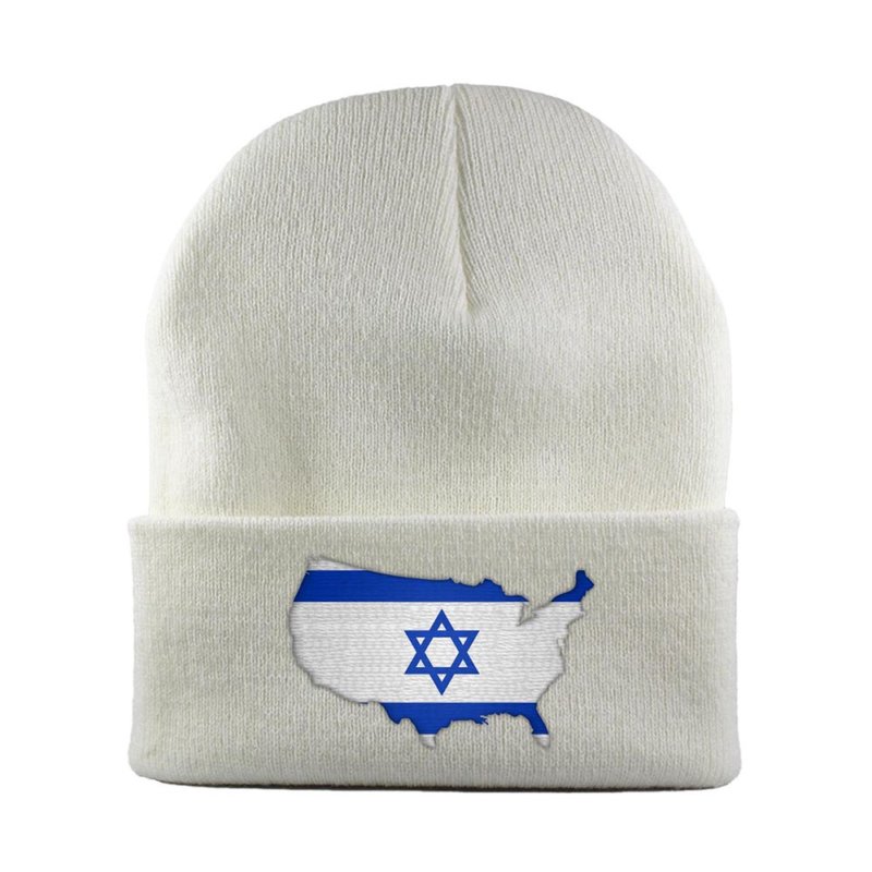 Israeli American MapFlag™ | Cuffed Knit Beanie Hat