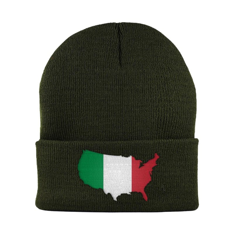 Italian American MapFlag™ | Cuffed Knit Beanie Hat