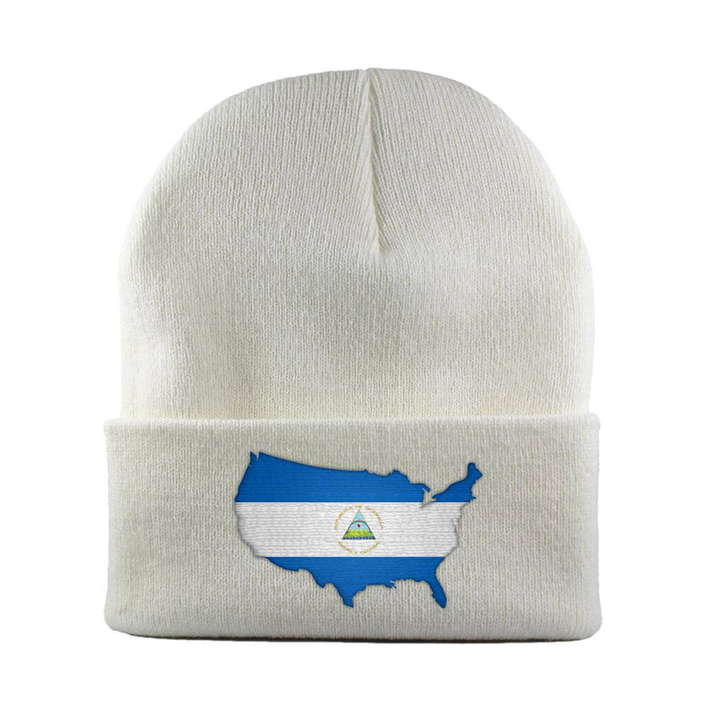 Nicaraguan American MapFlag™ | Cuffed Knit Beanie Hat