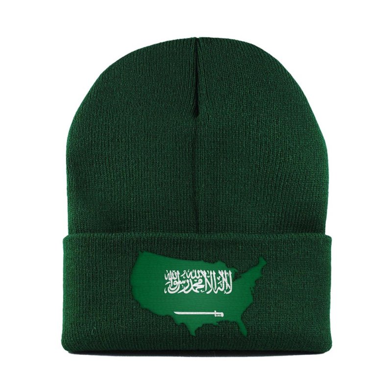 Saudi American MapFlag™ | Cuffed Knit Beanie Hat