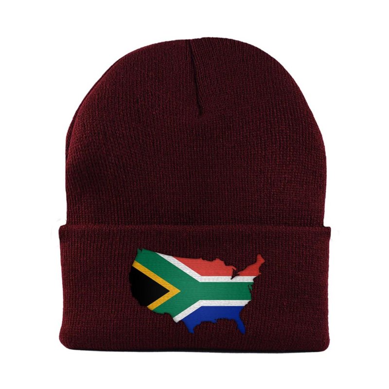 South-African American MapFlag™ | Cuffed Knit Beanie Hat