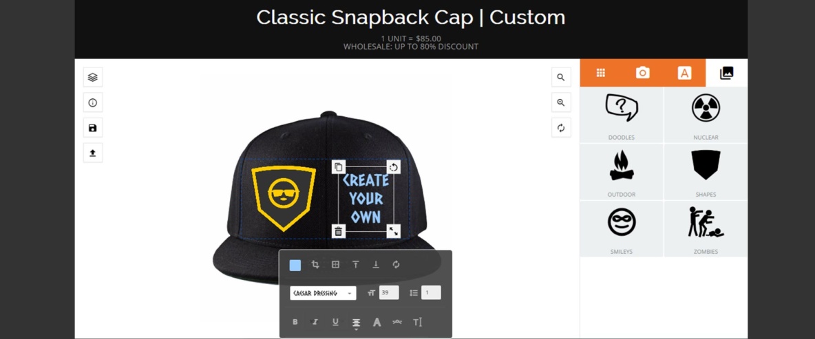 Create your own custom caps and hats on Nationhats.com